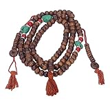 perline di preghiera buddista gioielli rosario regali bracciale collana ornamenti 108 osso di yak catena per maglione stile etnico buddha scuro tibetano 108 perline mala