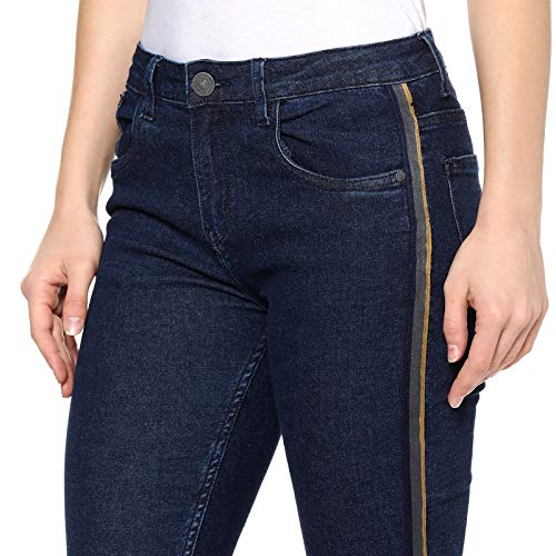 Image of PINACOLADA Super Skinny Side Striped Women Dark Blue Denim Jeans