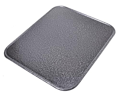 Aqbau® Piastra per stufa, protezione del pavimento per camino, piastra per camino, pavimento del camino, stufa, stufa, robusta piastra inferiore, rivestimento a polvere in acciaio (argento antico, 41