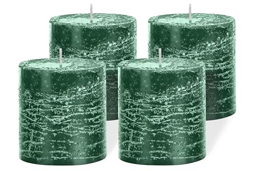 Brandsseller 4er Set Stumpenkerzen 7x7,5 cm – durchgefärbt & aus...