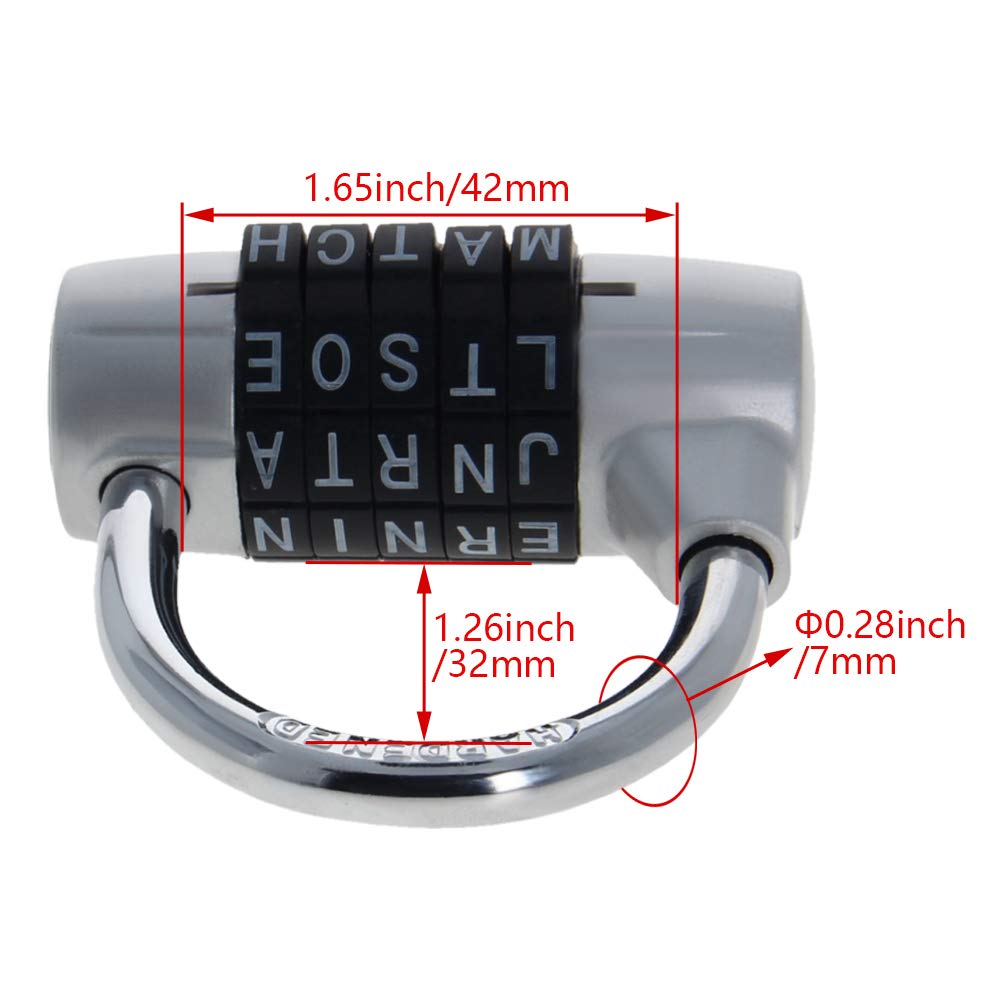MroMax 4-Digit Combination Padlock 0.28-inch Shackle Dia