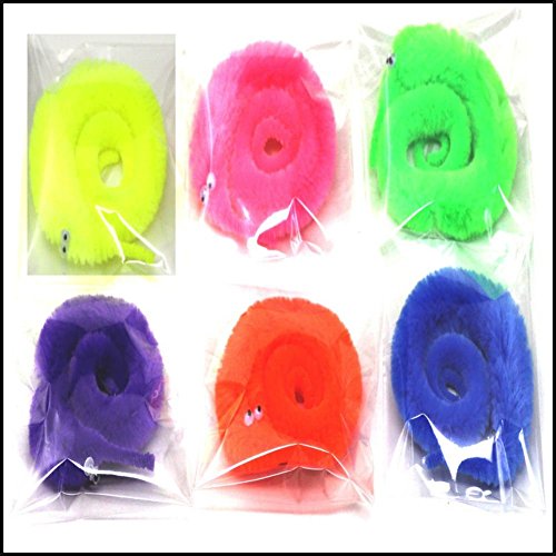 AKOAK 6 Pcs Assorted Color Cute Magic Worm Toys Wiggly Twisty Fuzzy Carnival Party Favors for Kids and adults