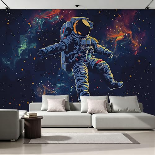 Papier peint astronaute grand format pour métamorphoser un salon avec un décor univers 3D - 4