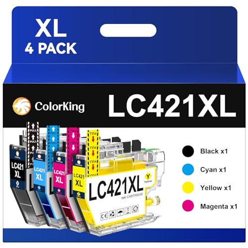 ColorKing Tinta LC421 LC421XL Compatible para Brother LC421 LC421XLVAL para Brother DCP J1050DW MFC J1010DW DCP J1140DW DCP J1800DW para Brother DCPJ1050DW LC421XL Negro