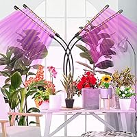 eisaro Pflanzenlampe LED Vollspektrum, 4 Köpfe 120 LEDs Grow Lampe mit Zeitschaltuhr 3/6/12 Std, 360 ° Verstellbare Pflanzenlicht, Grow Light mit USB Adapter, 3 Lichter Modi und 10 Helligkeitsstufen