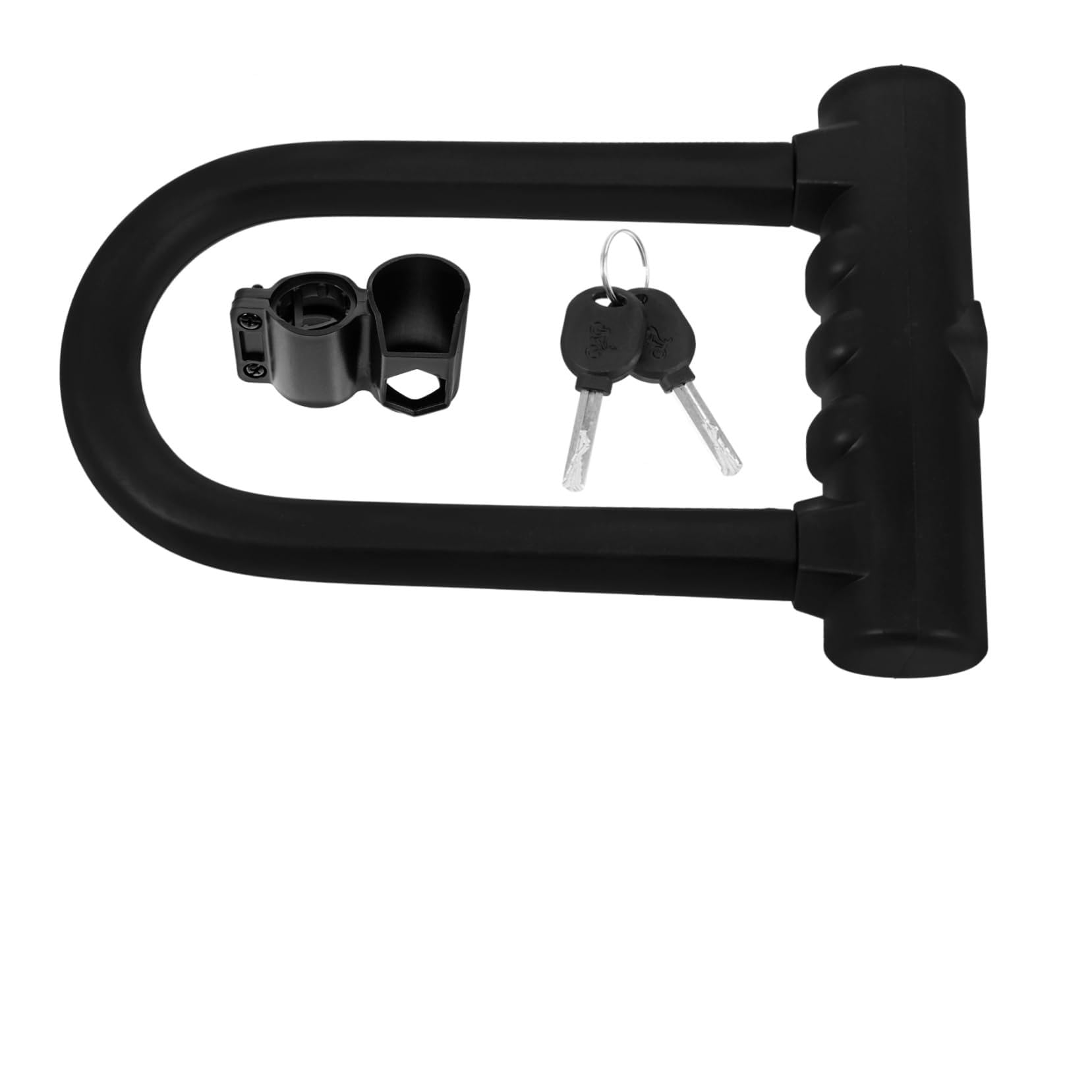 Antivol de Vélo Double Ouverture Noir, Serrure en Silicone et Fer en U