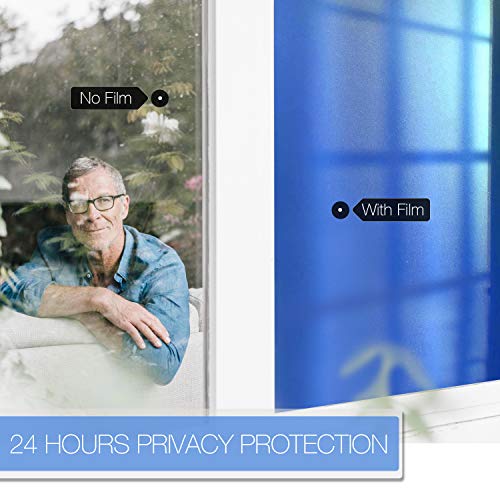 Hidbea Frosted Window Privacy Film - Non Adhesive Static Cling Glass Stickers Sun Uv Blocking Heat Control Door Covering Decals For Home Office(17.5 X 78.7 Inch, Frosted Blue) #TOP1