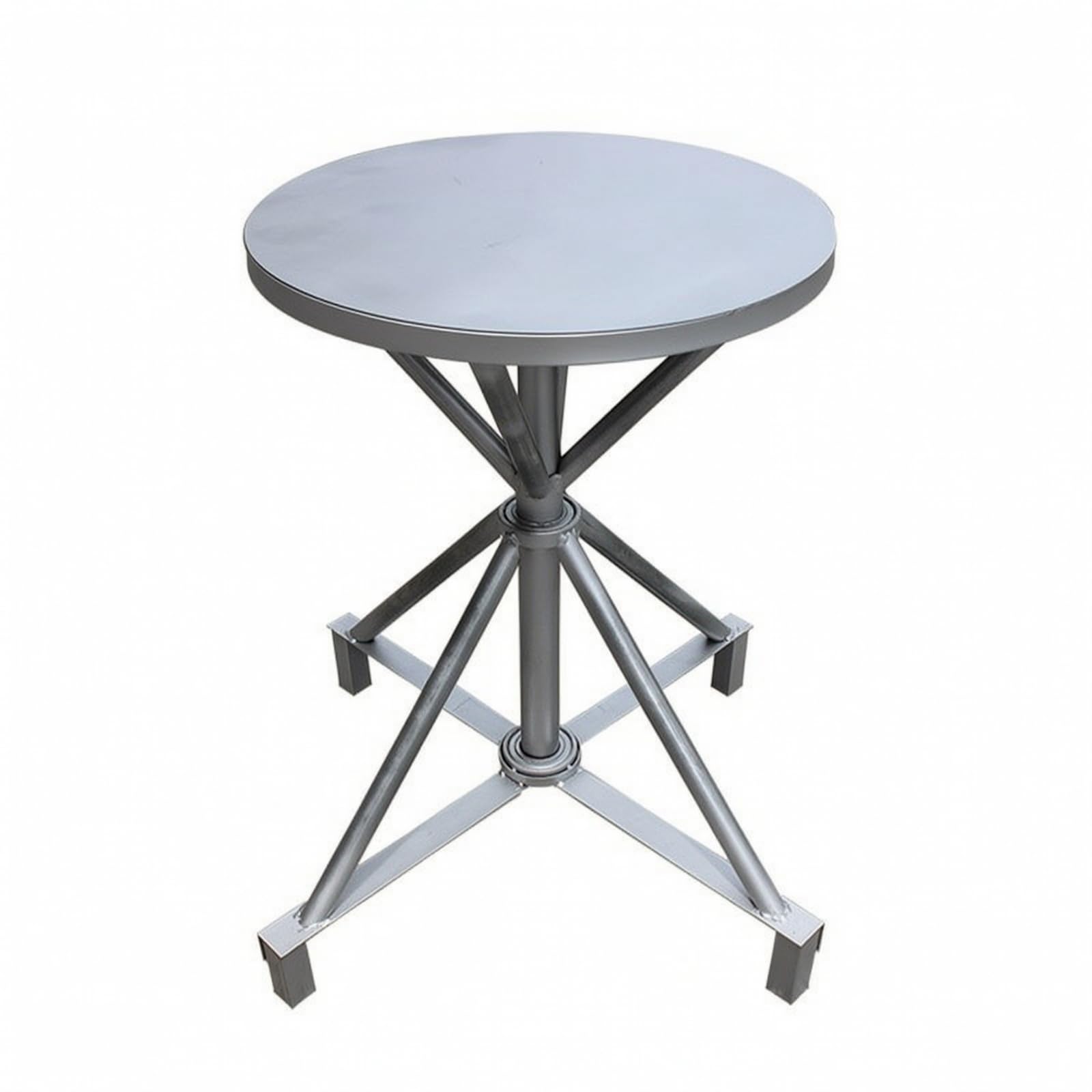 Gralara Tavolo da Lavoro con Superficie in Ferro Durevole Supporto Antiruggine per Artigiani, Modellisti, Officina, Laboratorio, Tavolo Rotondo In Ferro, Diametro 50cm, Altezza 60cm, Doppio Asse