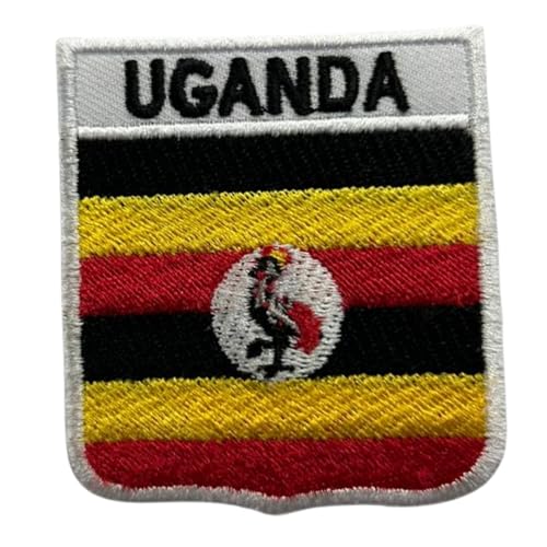 Écusson brodé drapeau ouganda avec nom thermocollant ou à coudre Symbole national militaire pour vêtements, sacs à dos, casquettes