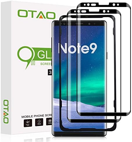 OTAO(2 Pack) Tempered Glass Screen Protector for Samsung Galaxy Note 9 3D Curved Dot Matrix with Easy Installation Tray (Full Coverage)