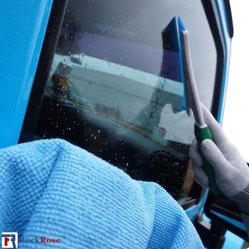 Image of RockRose Doctor Stroke Squeegee - Professional Window Tinting Squeegee & Vinyl Wrap Applicator, Heavy-Duty Rubber Scraper for Auto Glass & Flat Glass Tint Blue