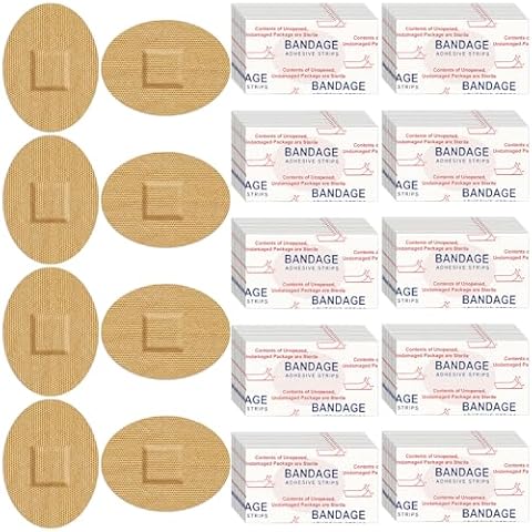 Funtery 200 Pcs Fabric Oval Bandages Cover