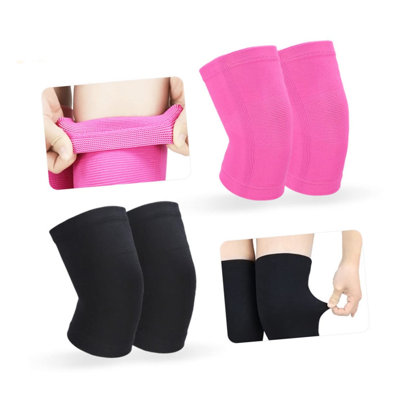 IWOWHERO 1 Pair Sports Kneecap Pads Support Braces for Basketball Football Running Hiking Comfortable Elastic Sleeves for Workout