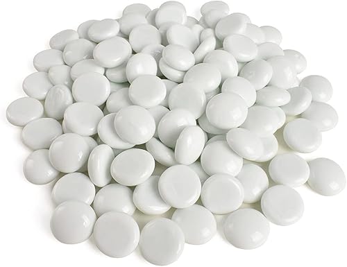 Jarrón plano de cristal blanco de 0.75 pulgadas para jarrones, manualidades, acuario y guijarros de pecera, centros de mesa, decoración de gemas,