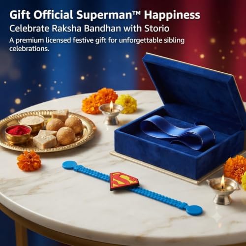 Image of Storio Superman S-Shield Silicone Band Rakhi | Officially Licensed | Rakhi for Boys, Bhaiya, Bhai | Raksha Bandhan Gift