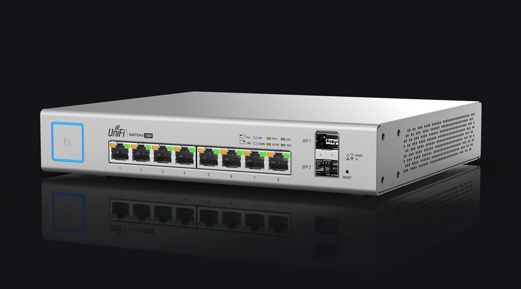Managed poe switch. Коммутатор us-8-150w. Ubiquiti UNIFI Switch 8-150w. UNIFI us 8 150w. Ubiquiti us 8 150w-eu.