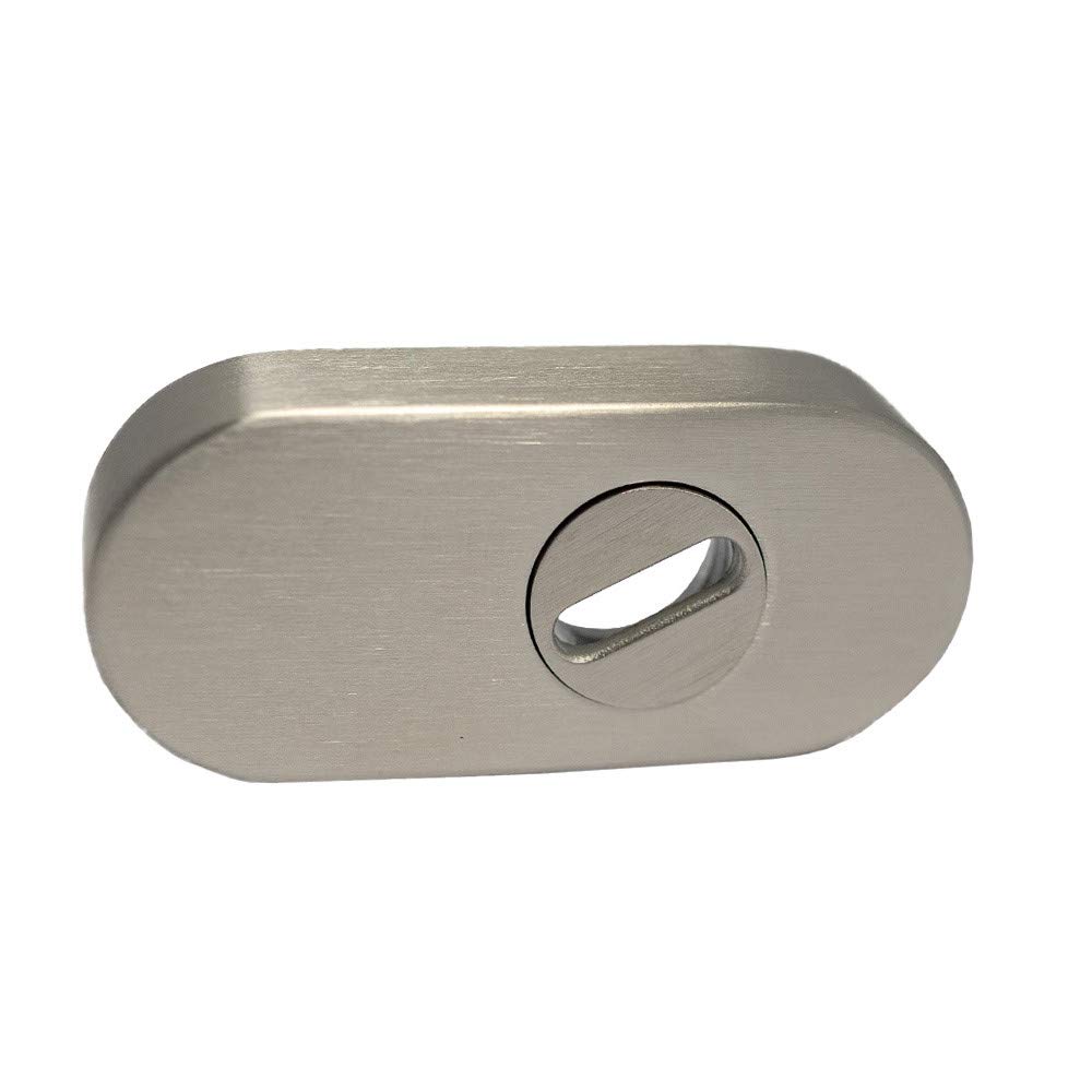 FELGNER Roseta protectora 4100 ZA – 11 mm | Roseta deslizante para puertas de perfil | con cubierta de cilindro | acero inoxidable forma ovalada