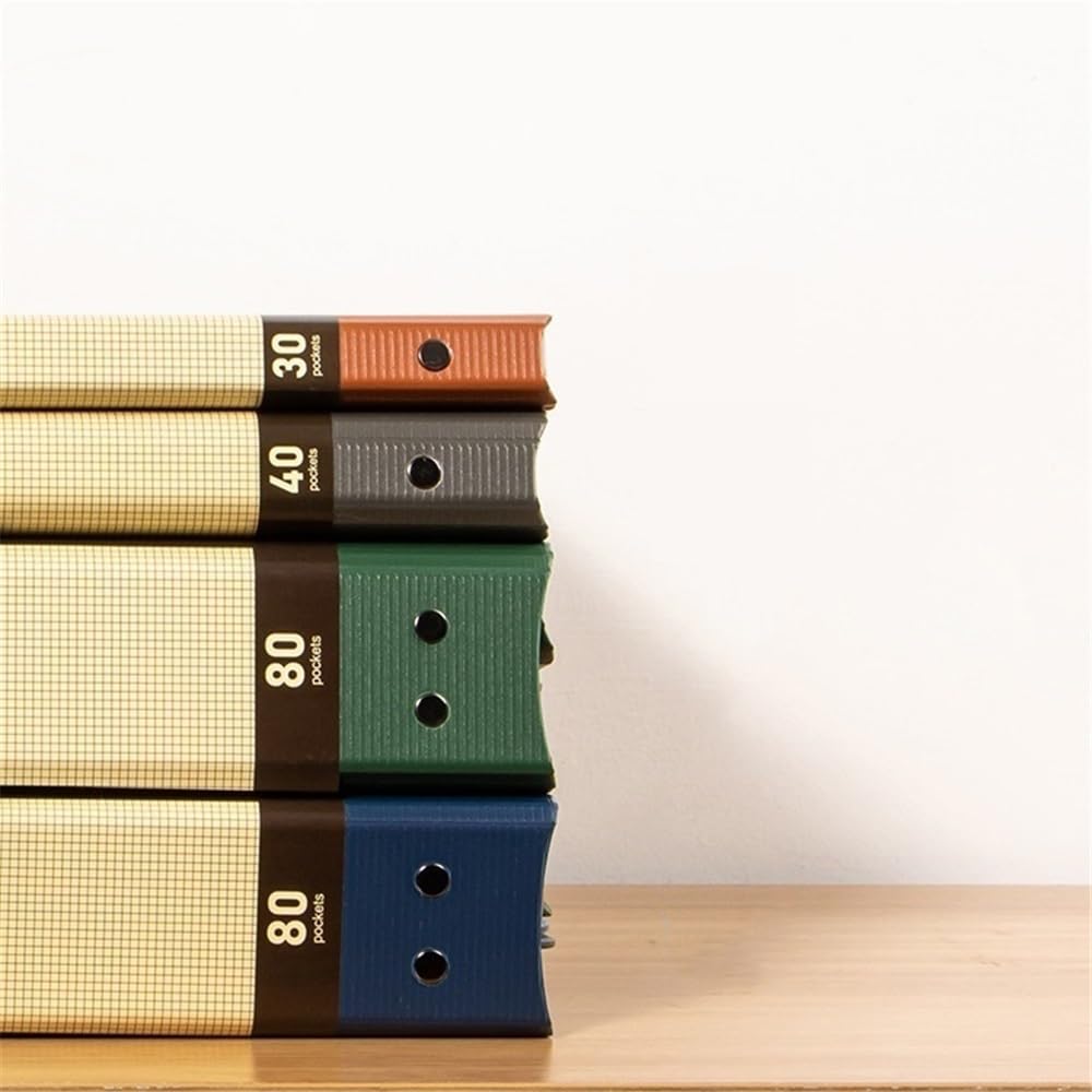 Cartelle Portadocumenti In Plastica Trasparente Con Buste A4 60 Pagine Multicolor 5 Pz(Green)