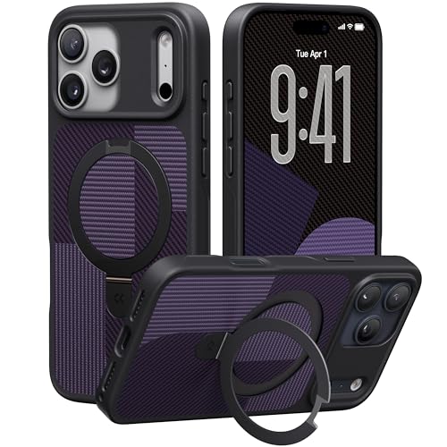 Image of CASEKOO Ultra-Magnetic Stand for iPhone 17 Pro Max Case, Iris Purple | [Military Drop Protection] [Compatible with MagSafe] Shockproof Translucent Matte Slim Ring for 17 Pro Max Phone Case 6.9 inch