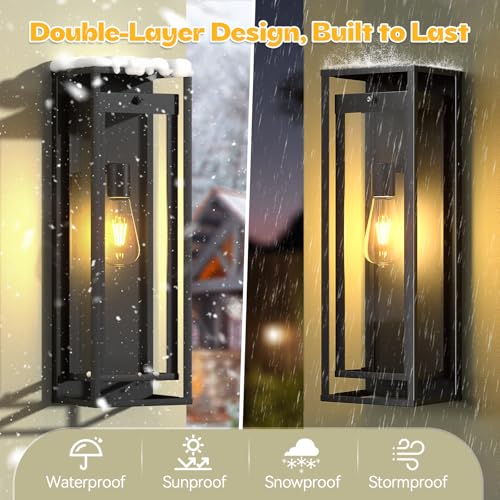 Image of 20in Dusk to Dawn Outdoor Lighting Extra Large Modern Waterproof Sconce