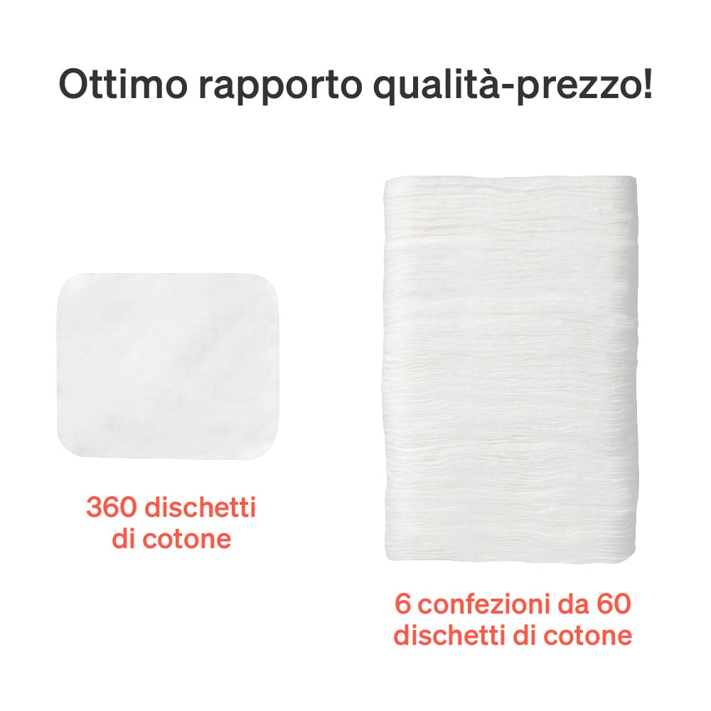 Quadrotti Cotone Neonato da Love Noobs, 360 Pezzi, Quadrotti Puro Cotone 100% Biologico Extra Morbido, XL (3.6 x 4.3 Pollici), Baby Skin