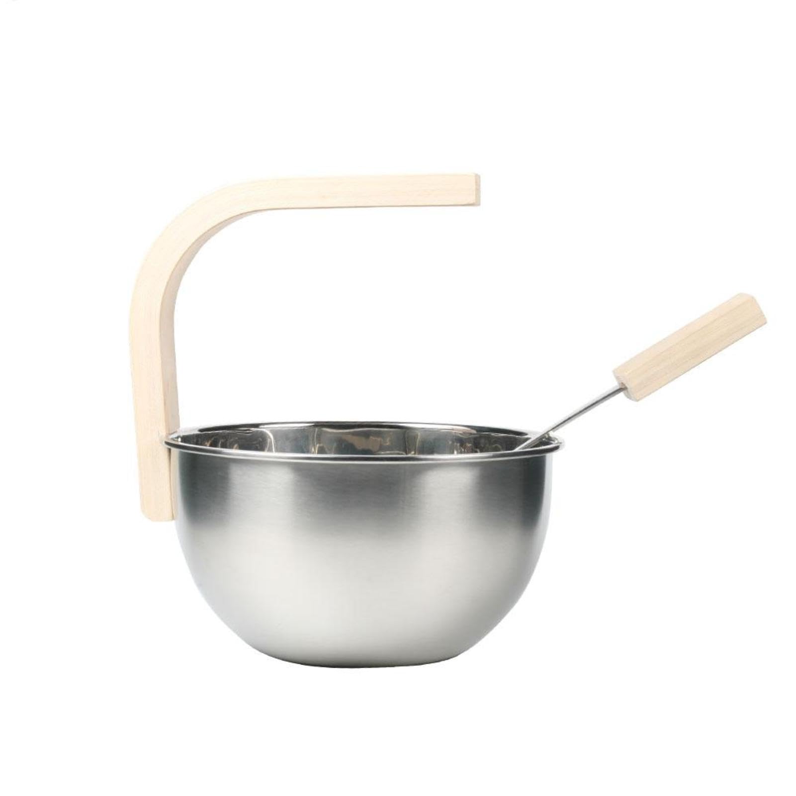 Set di secchi per sauna in acciaio , secchio , cazzuola per | acqua, maniglia per il trasporto, per vasca da bagno, rituale benessere per bagno a vapore, aromaterapia, relax, set