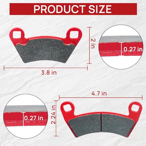 Image of Upgraded Polaris Brake Pads Front and Rear Compatible With 2012-2018 Ranger XP 900, 2008-2013 500 700 800, 2014-2017 Diesel, 2010-2015 EV - 4 Sets Ceramic