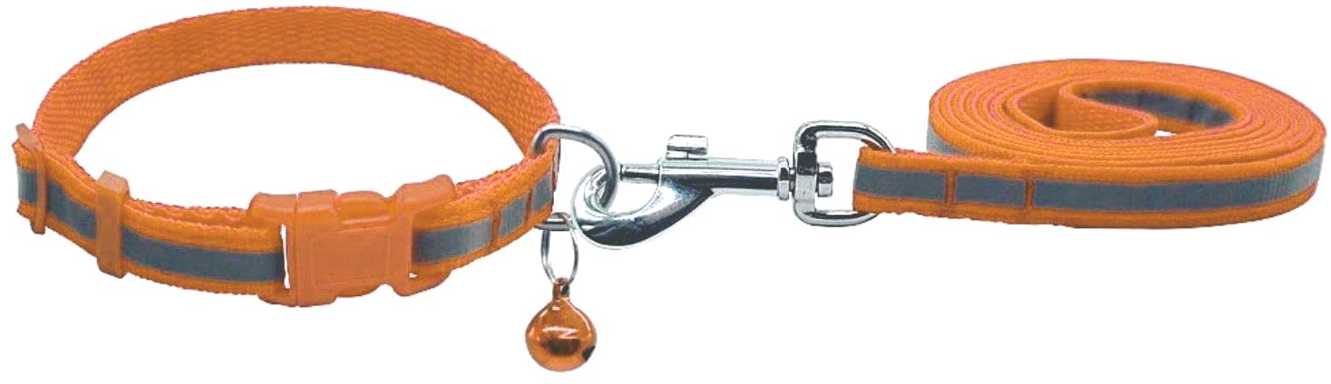 Woofy Reflective Nylon Leash and Collar Set with Bell for Puppy, Cats and Small Dogs, Quick Release and Breathable Collar Set (10 MM) (Orange) (B0B1VFBY7J) Amazon Price History, Amazon Price Tracker