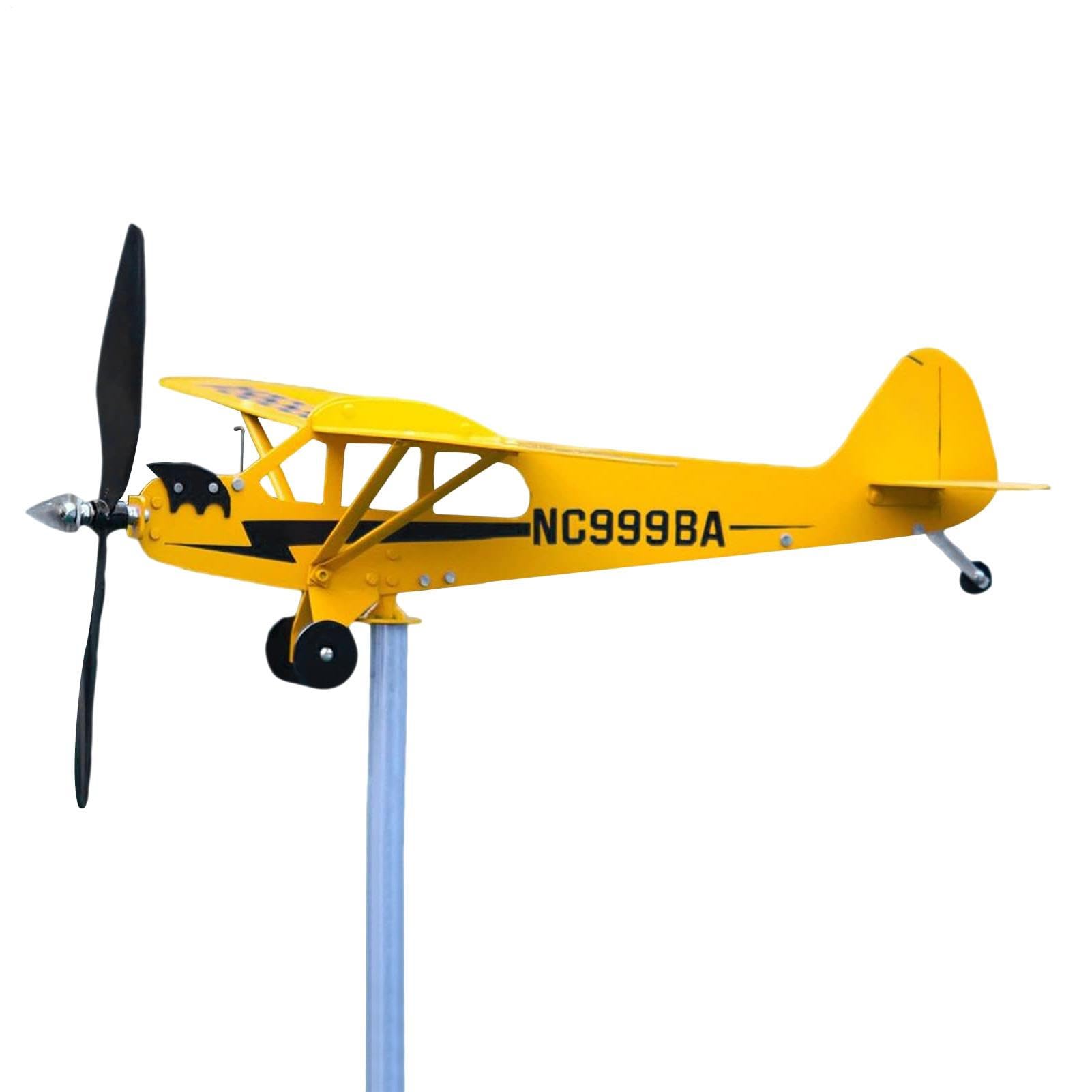 J3 Airplane Weathervane - Easy Installation, Airplane Wind Spinner | Metal Weathervane Windmill for Aviation Enthusiasts, Gardens Patio Lawn Outdoor
