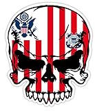 USA Coast Guard stripes SKULL sticker decal 4' x 5'