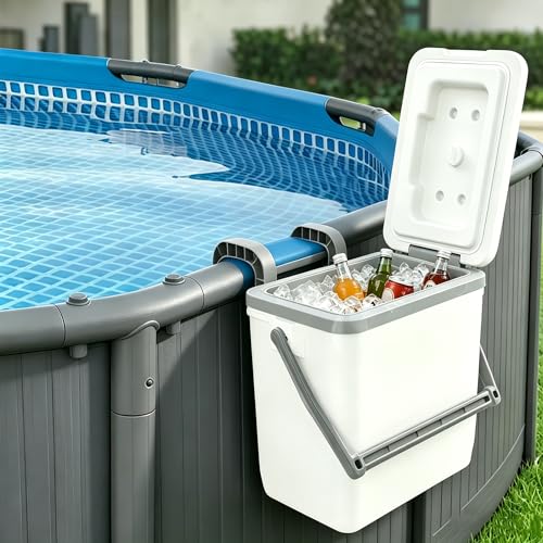 Above Ground Pool Cooler 10L Capacity Poolside Cooler for Above Ground Pool with Hanger Hook Swimming Pool Coolers Pool Cooler for Above Ground Pool