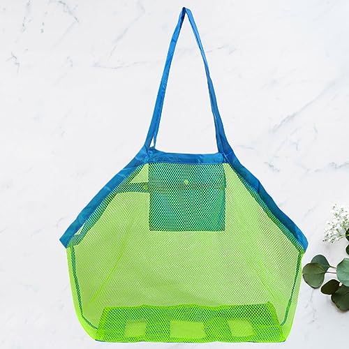 BESPORTBLE 1pc Large Capacity Mesh Tote Bag for Beach Portable Outdoor Storage Pouch with Handle for Organizing and Carrying Dacron Material for Comfort and Durability4