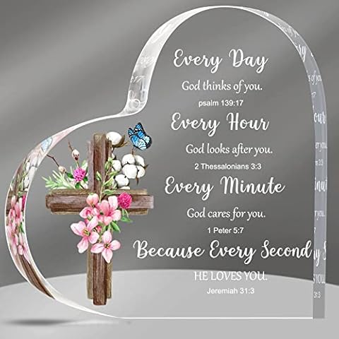 Yulejo Acrylic Christian Gifts for Women Inspirational Gifts with Bible Verse Prayers Religious Gifts Scripture Gifts for Women Men Friends Mom Valentines Birthday Gifts (Classic Style) Cover
