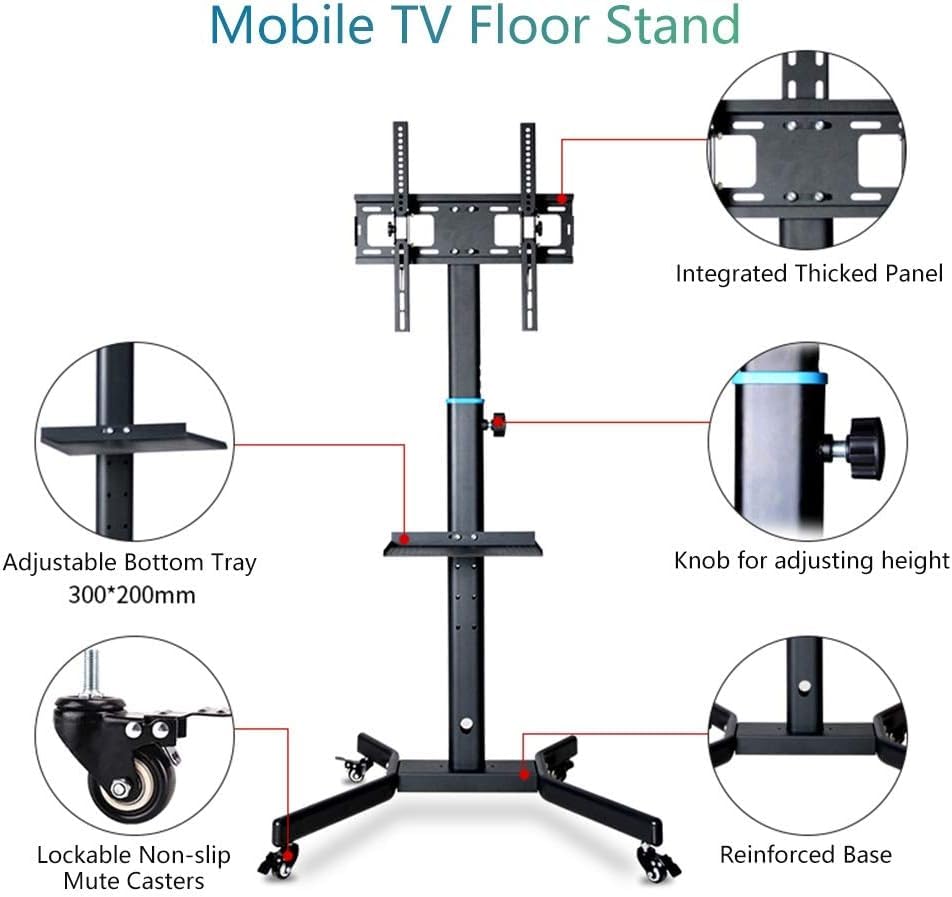 Soporte móvil para TV con ruedas y bandeja miniatura 3
