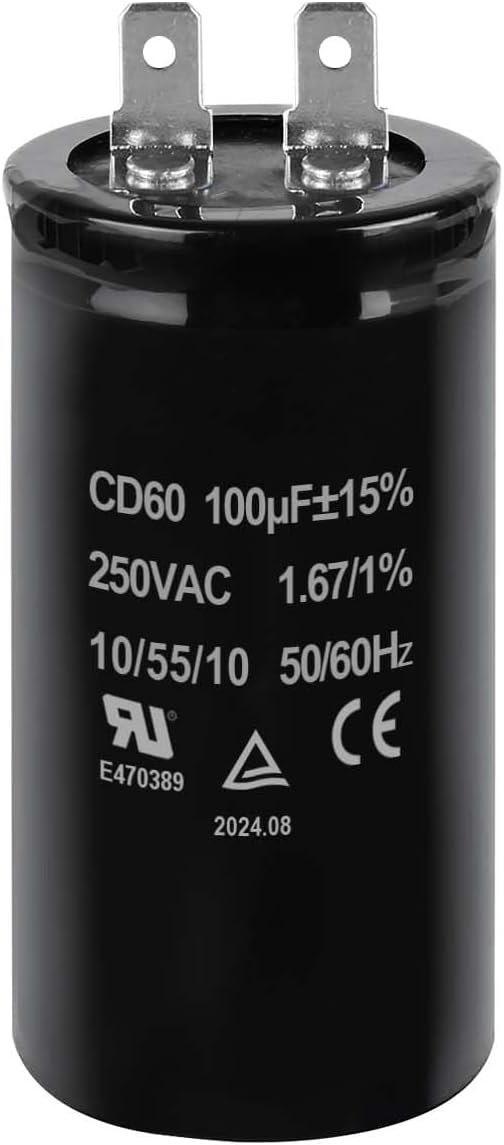 ZOWZEA 100uF MFD ±15% CD60 Motor Start Capacitor 250VAC 50/60Hz for Electric Motor Starting