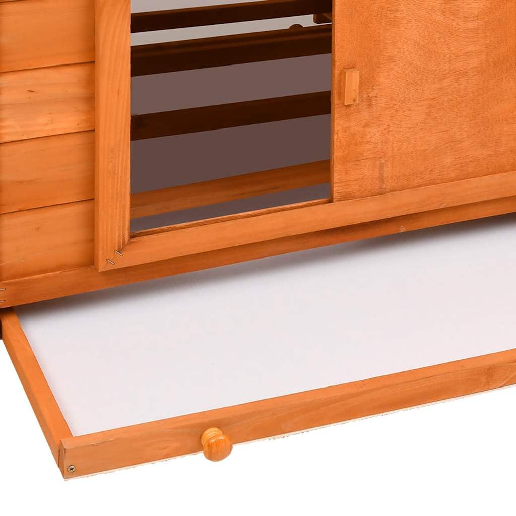 Pollaio in legno di abete massiccio, 150 x 96 x 110 cm, con 2 nidificatori, vasca da pavimento, porta, finestra, tetto impermeabile per giardino ed esterno