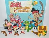 Disney Jake and The Never Land Pirates Deluxe Mini Figure Set Toy Playset of 12 with Jake, Hook, Crocodile, Treasure Chest and More!