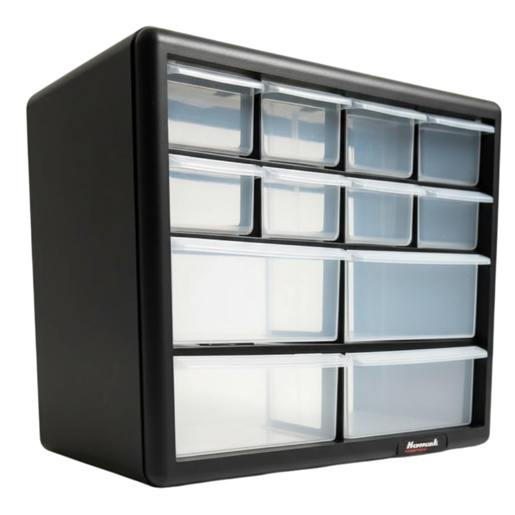 12-Drawer Parts Organizer, Black, HA01012001
