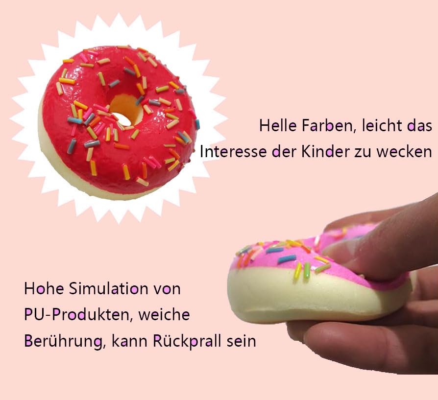 LATRAT 6 Stück Realistische Künstliche Donuts, Künstliche Kuchen Fake Donuts Modell, Simulation Gefälschte Donuts, Kuchenspielzeug, Fotografie Requisiten Heimdekoration