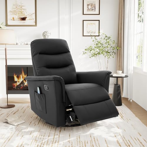 Sillón Plegable Cuero Sintético Negro