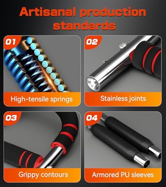 Twister arm Trainer, 40-120lb Adjustable Resistance Forearm Power Exercise bar, Chest Workout Equipment, pectoralis spinalis Device, Portable Detachable