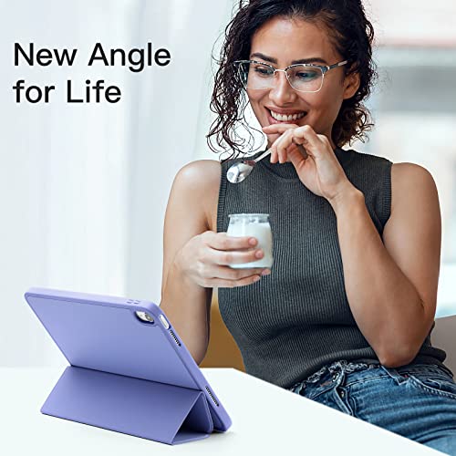 Image of Akkerds Compatible with iPad (A16) 11th Generation Case 11 Inch 2025, for iPad 10th Generation Case 10.9 Inch 2022 with Pencil Holder, Slim Trifold Stand Protective Cover with Soft TPU Back,BluePurple