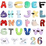 26-Letter Plush Toy Set (A-Z) - Cute Stuffed Plush Toys & Decorative Pillow, Educational Gift for Kids & Fun Home Decor