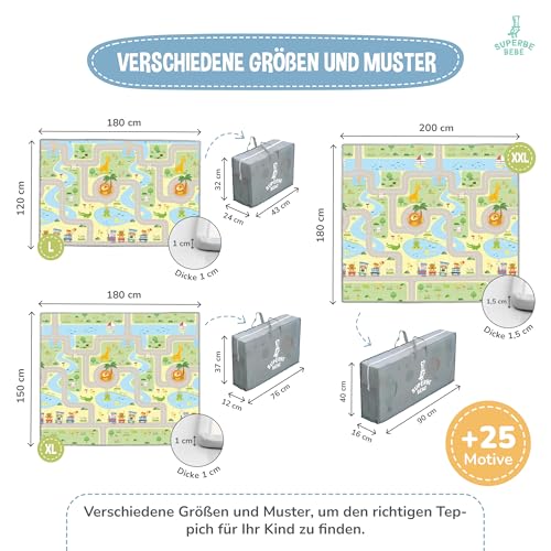 Krabbelmatte Baby Faltbar Spielmatte Kinder Spieldecke 150x180x1cm Krabbeldecke Für Baby - Babymatte Kindermatte - Schaumstoffmatte Kinderteppich- Spielteppich - Bodenmatte Kinder - Babygeschenk