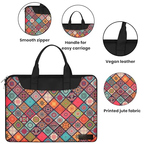 Image of Futopia Stylish Printed Laptop Sleeve Bag 15.6-16 Inch with Handle | Laptop Case Cover | Water Resistant & Shockproof | Padded Interior | Laptop, Notebooks Bag for Office, College & Travel