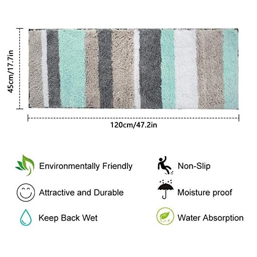 HEBE Extra Long Bathroom Runner Rug NonSlip Microfiber Bath Mat Rug
