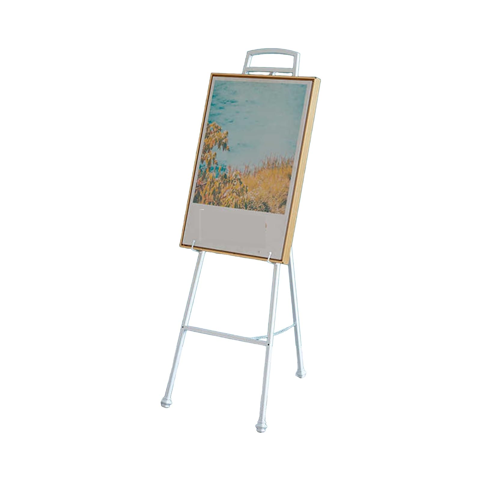 CWCQGH Adjustable Metal Easel Stand Wedding Sign Display Holder Height-Adjustable for Welcome Signs Art Drawings Photo Posters Perfect for Events (White)