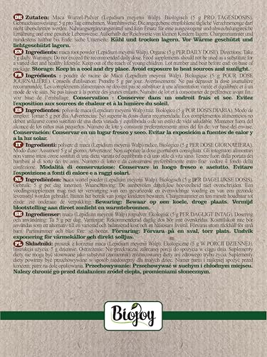 Foto von Biojoy BIO-Maca-Pulver aus Peru (500 g), Maca Wurzel gemahlen (Lepidium meyenii)