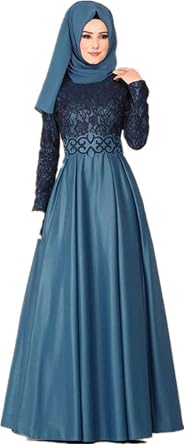 Muslim Dresses for Women Long Dress Long Sleeve Women Abaya Dress Lace Islamic National Robe