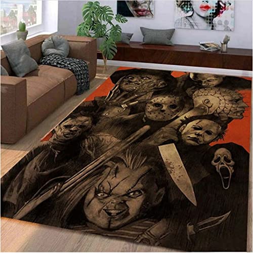 LFRAQY Alfombras de Suelo con Personajes de películas de Terror, alfombras Antideslizantes para Dormitorio y Sala de Estar, alfombras de película 180x280cm